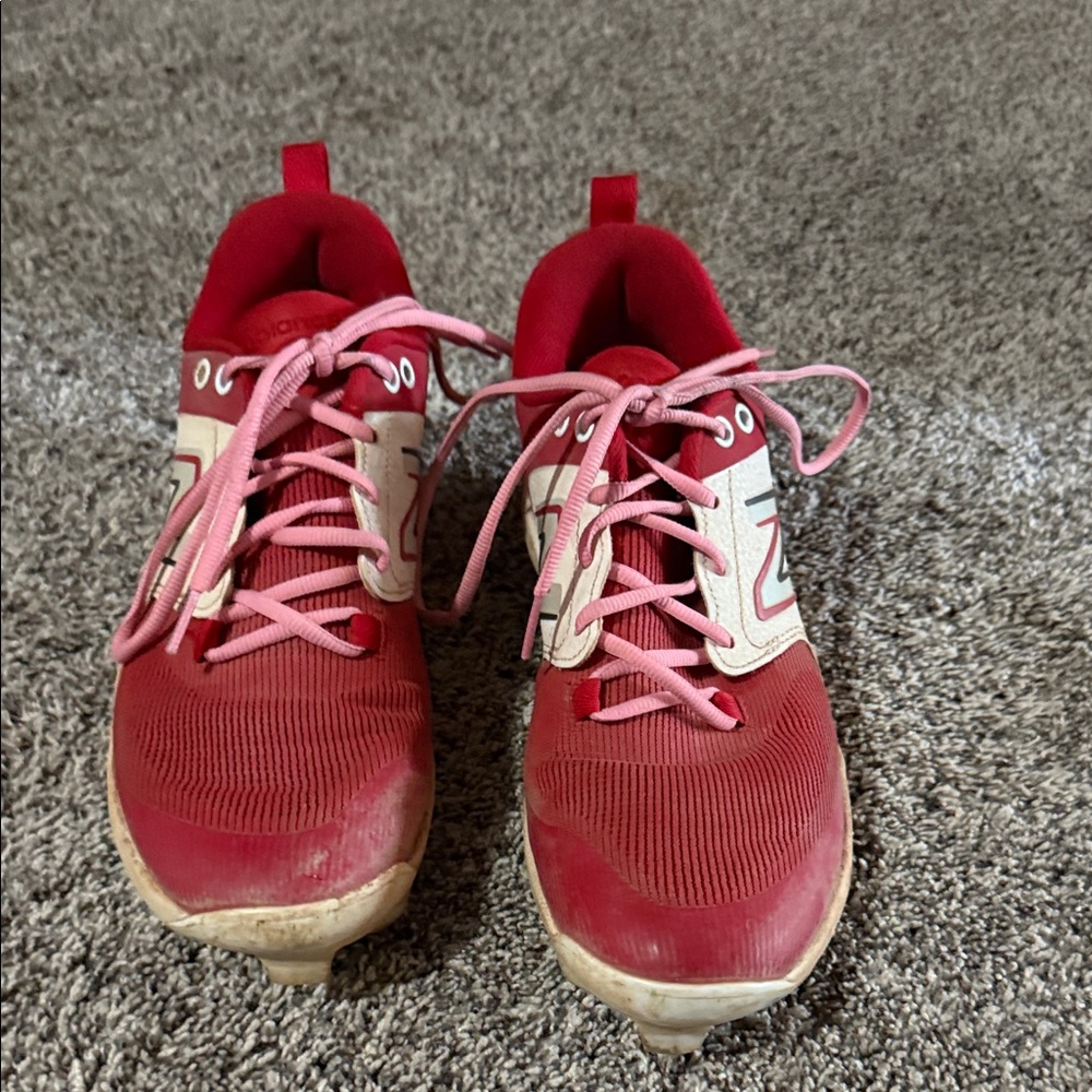 New Balance Red and White Athletic Shoes